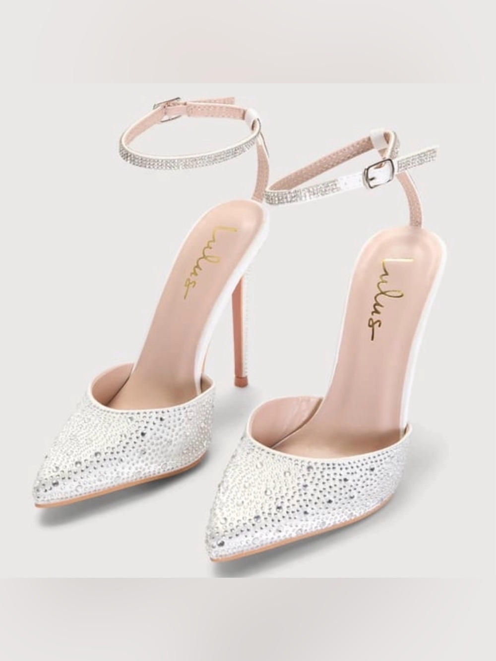 LULUS | Luciee Rhinestone Ankle Strap Heels | Size 10 | NWT